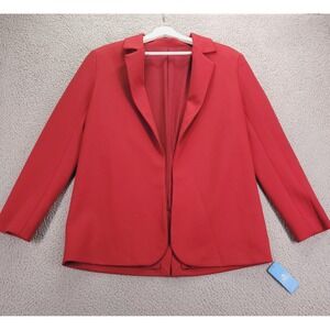CUPSHE Jacket Size SMALL Red‎ Open Front Blazer Career Work NEW
